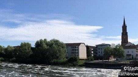 Sicht von der Havel auf Quartier "Altstadtinsel", Stadt Rathenow