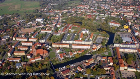 Luftbild von der Altstadtinsel Rathenow