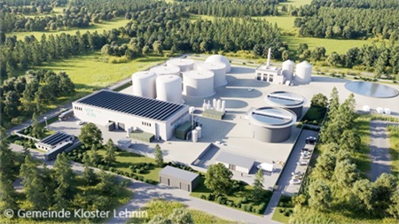 Sicht auf die Biogasanlage in Damsdorf , die 2026 in Betrieb gehen soll
